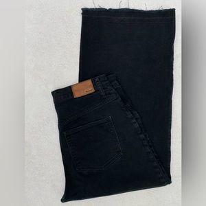 Madewell wide leg crop black jeans size 27 high rise